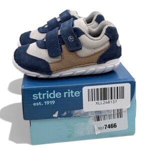 Stride Rite Soft Motion SM Mason Leather Canvas Toddler Sneaker 4.5 XW Ext Wide